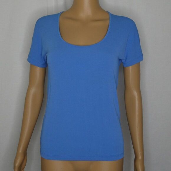 MaxMara Scoop Neck Stretchy Fitted Blouse T Shirt - Picture 1 of 11
